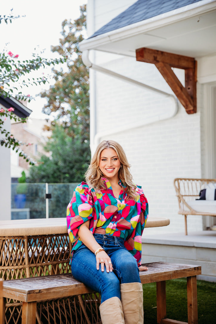 Modern Pop Ruffle Puff Sleeve Top