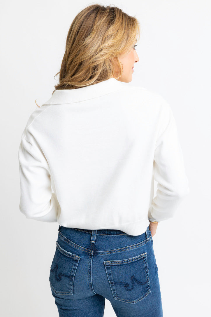 Ivory Vneck Sweater Top