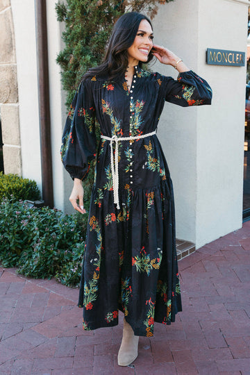 Floral Poplin Tier Maxi Dress