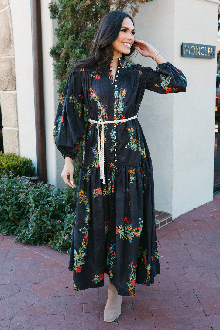 Floral Poplin Tier Maxi Dress