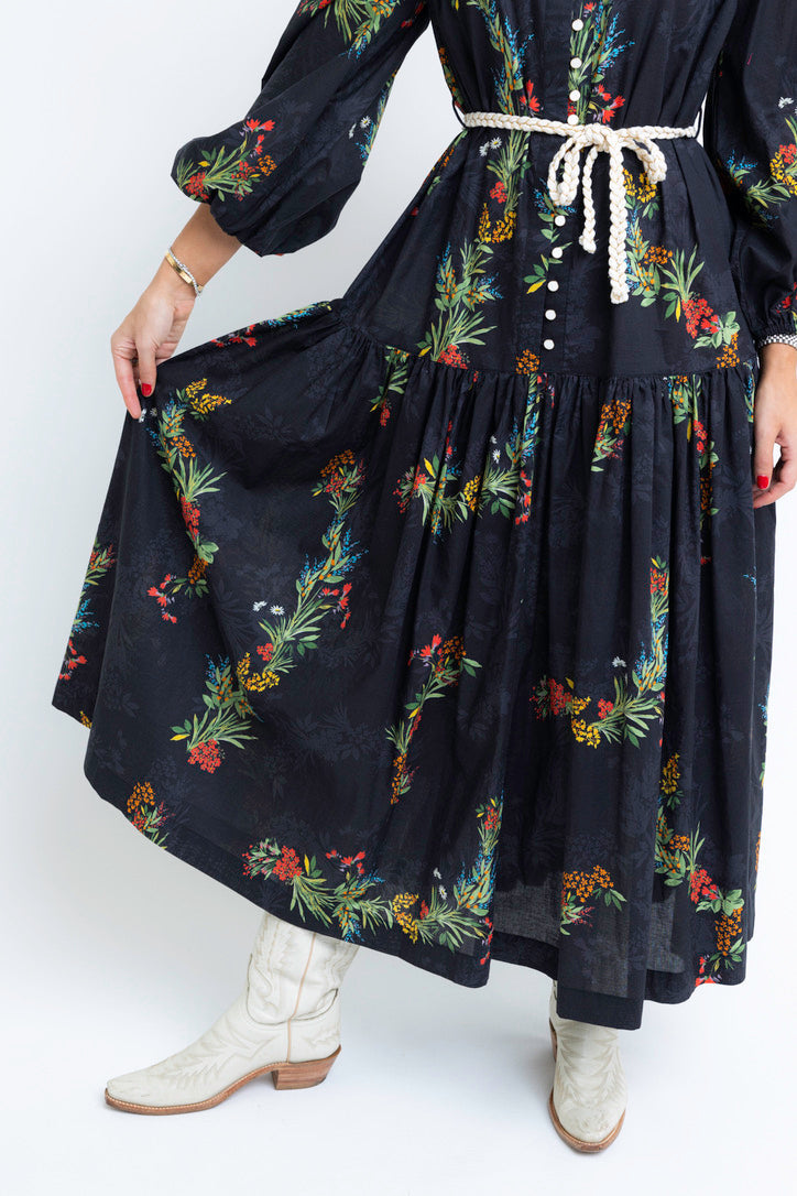 Floral Poplin Tier Maxi Dress