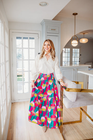 Modern Pop Tier Maxi Skirt