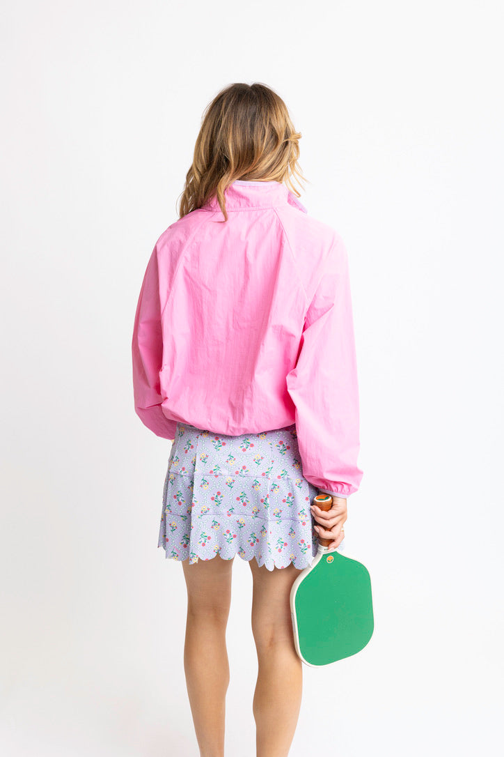 Solid Piped Athletic Windbreaker Jacket