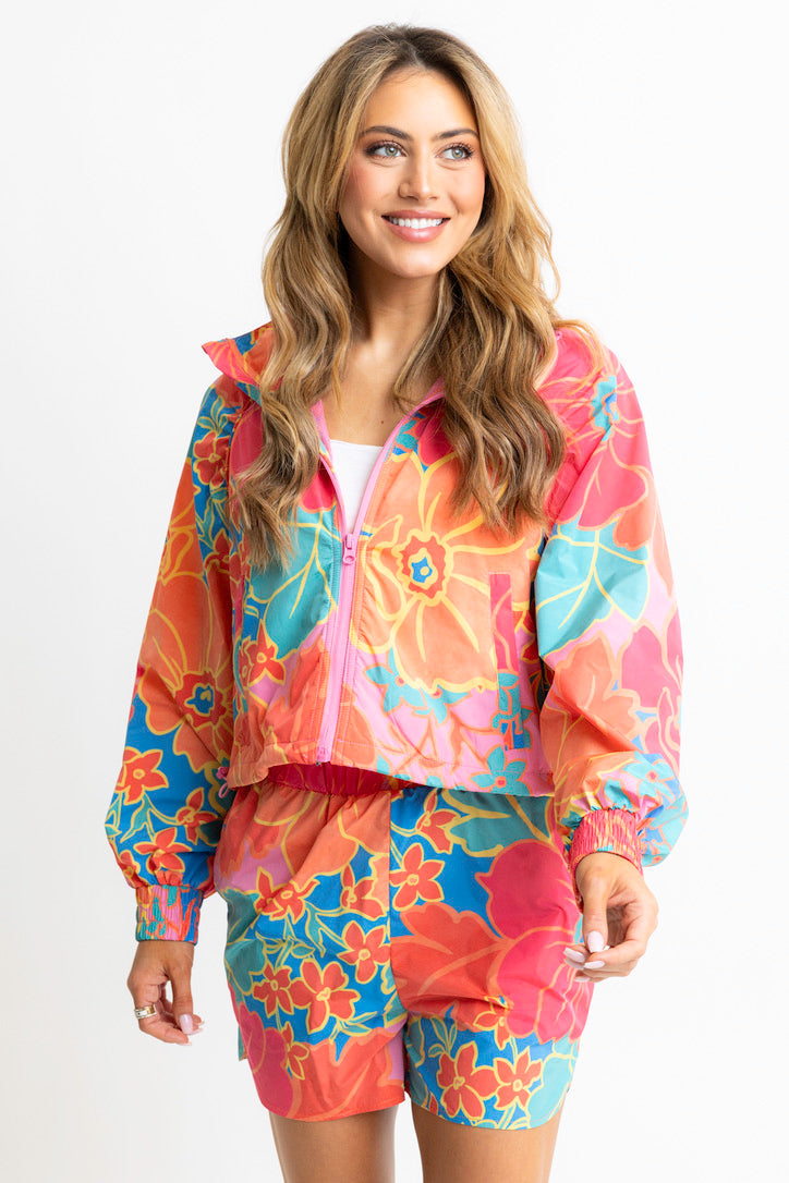 Floral Wind Breaker Jacket