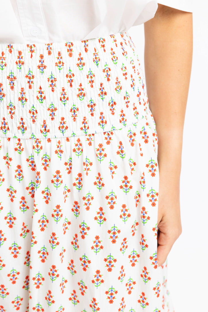 Digital Floral Smock Tier Maxi Skirt