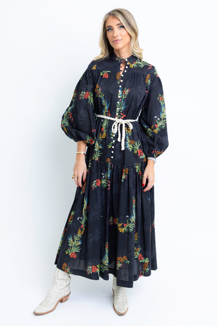 Floral Poplin Tier Maxi Dress