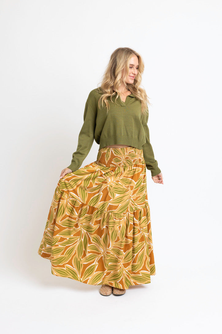 Desert Palm Smock Tier Skirt
