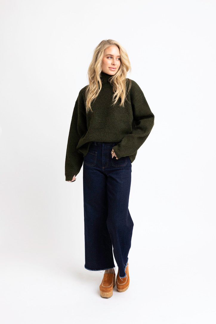 Solid Turtleneck Sweater