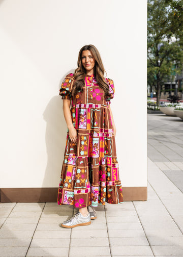 Floral Frame Kiki Tier Maxi Dress