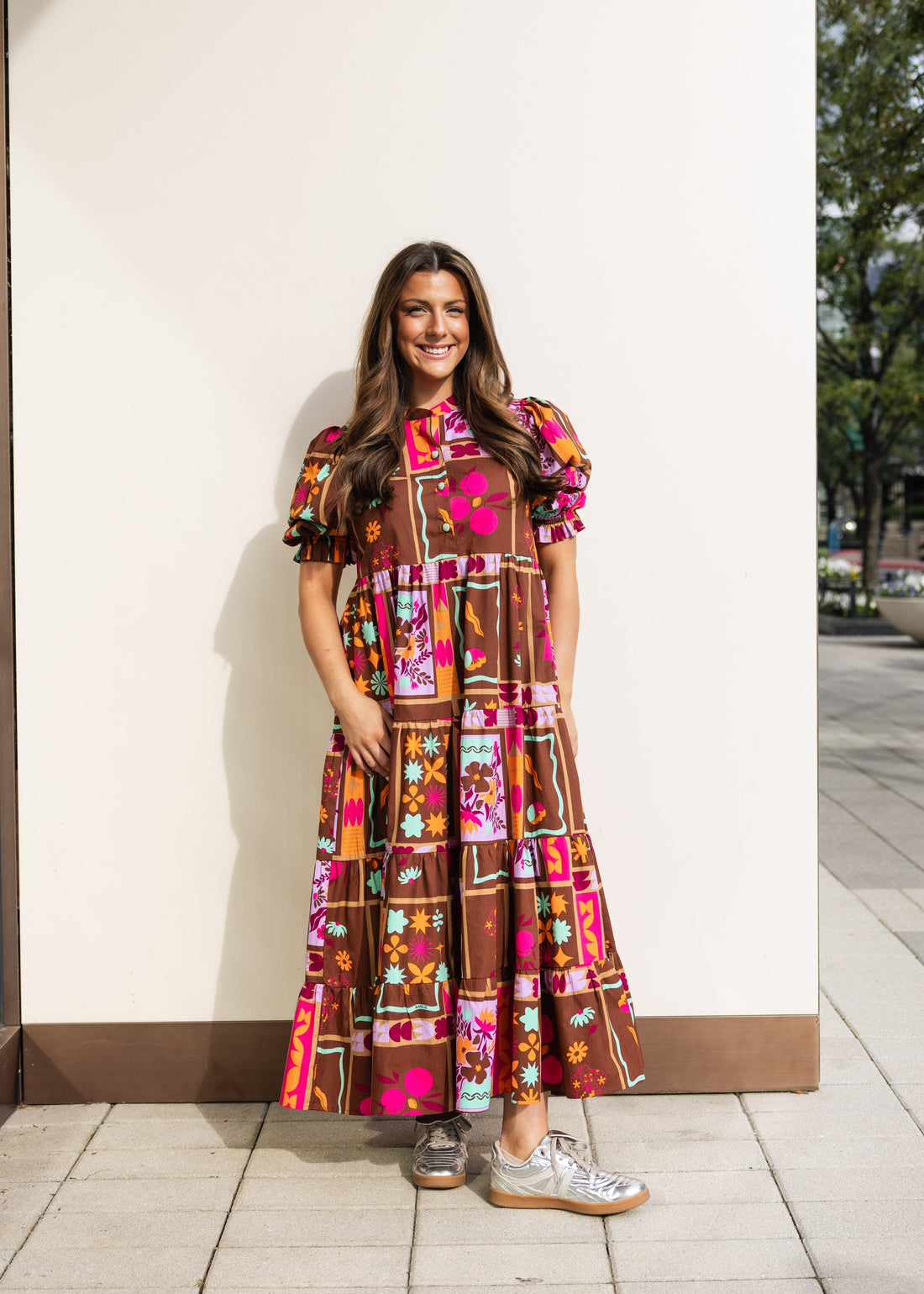 Floral Frame Kiki Tier Maxi Dress