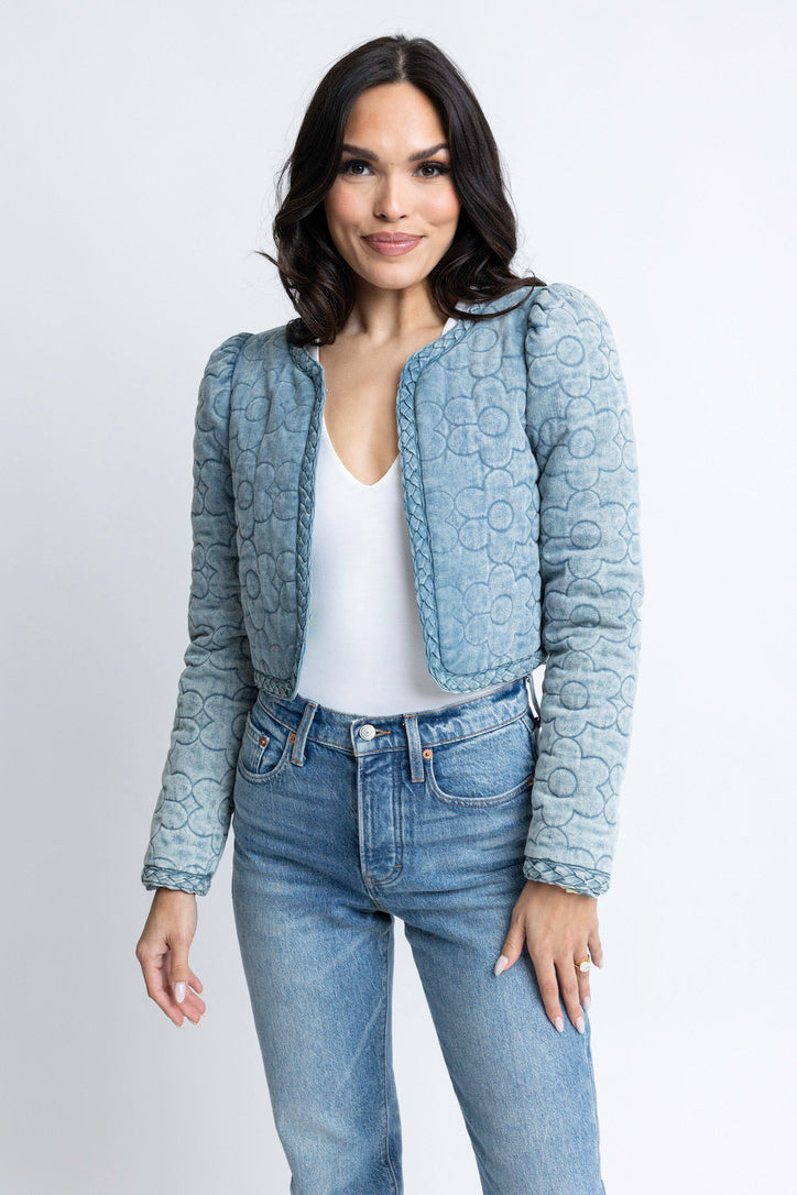 Denim Novelty Floral Jacket