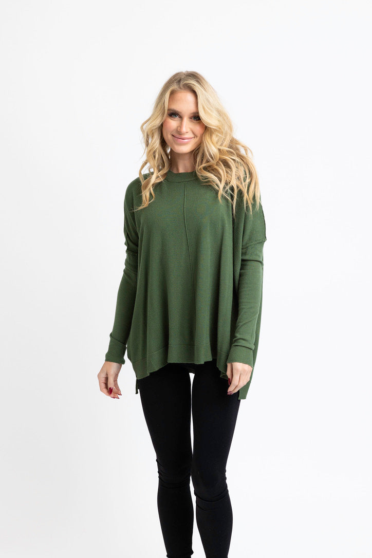 Solid Novelty Cashmere Blend Crew Sweater