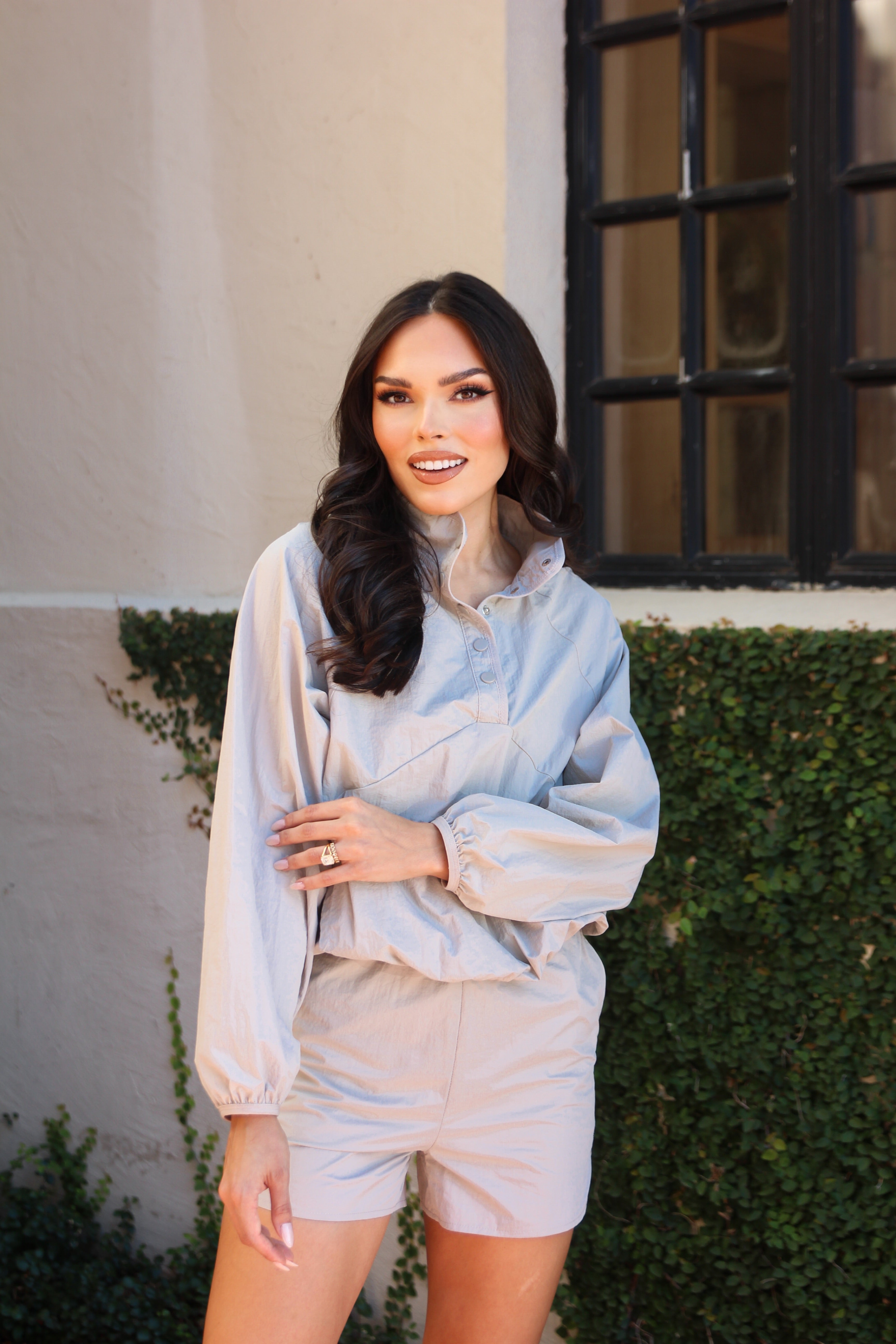 Solid Windbreaker Jacket