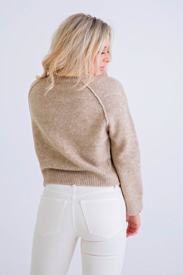 Solid Mock Mix Yarn Sweater