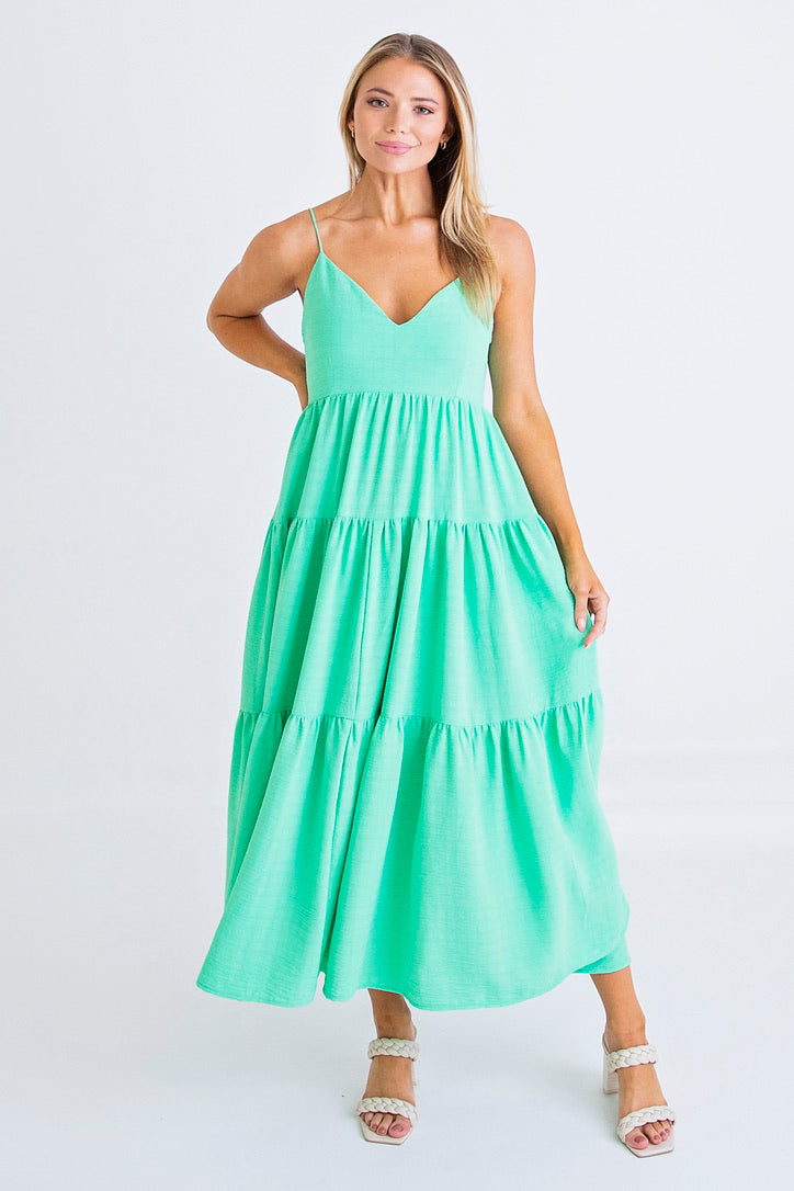 Solid Tier Tank Maxi Dress