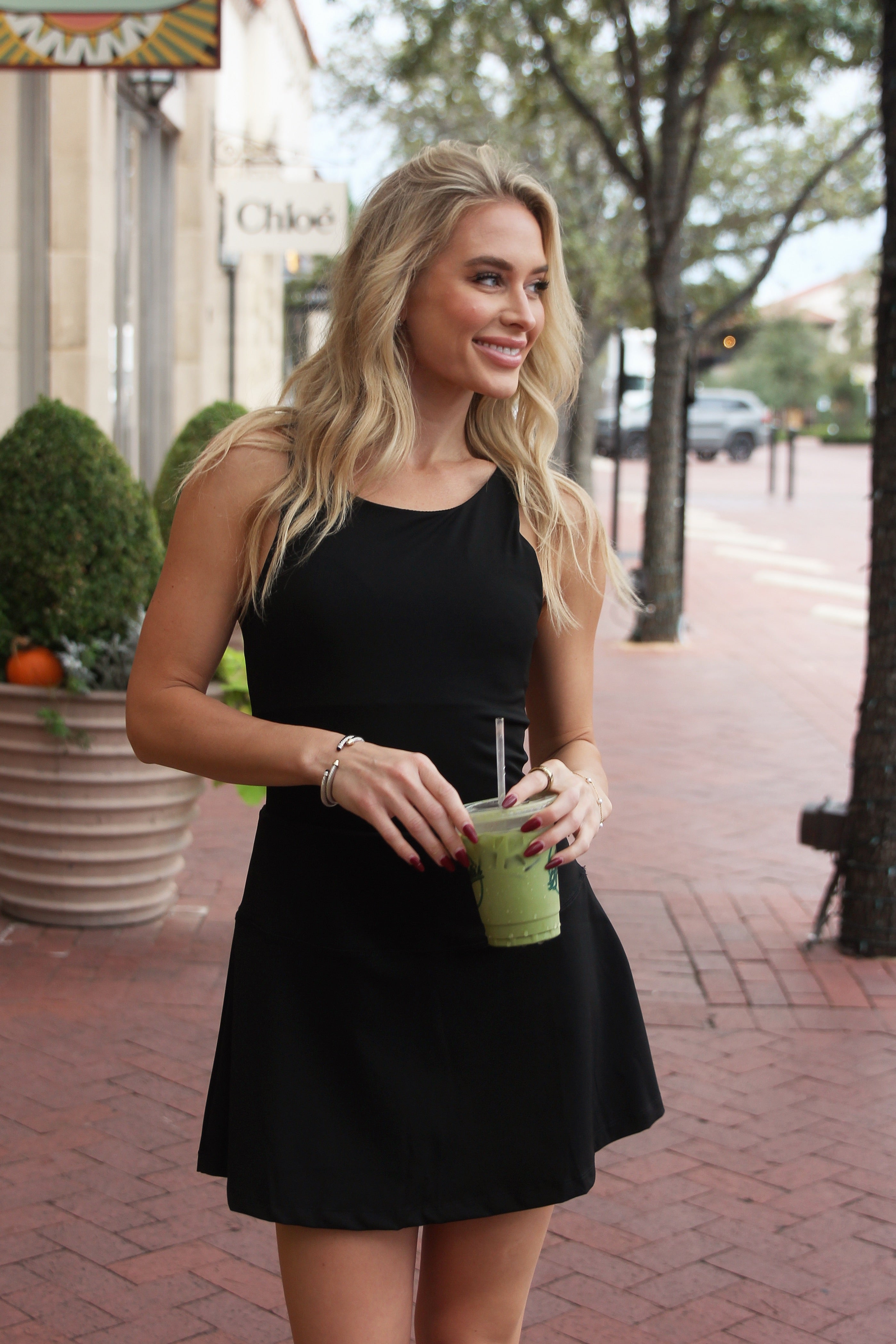 Solid Scallop Vback Kourt Dress