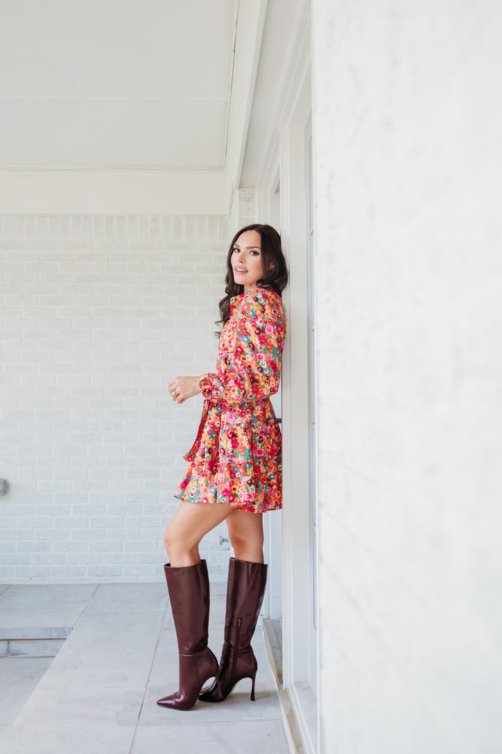 Floral Garden Dress With Braid Trim