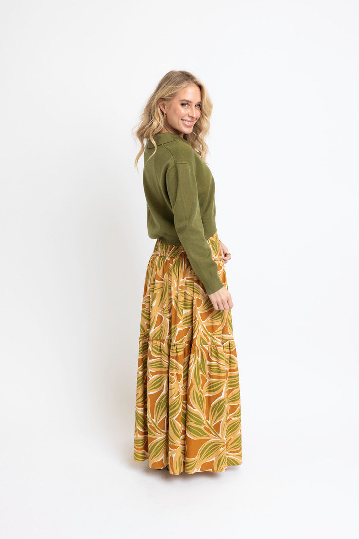 Desert Palm Smock Tier Skirt
