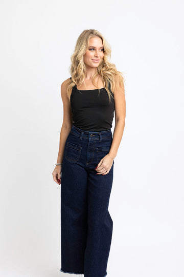 Solid Square Neck Tank Bodysuit