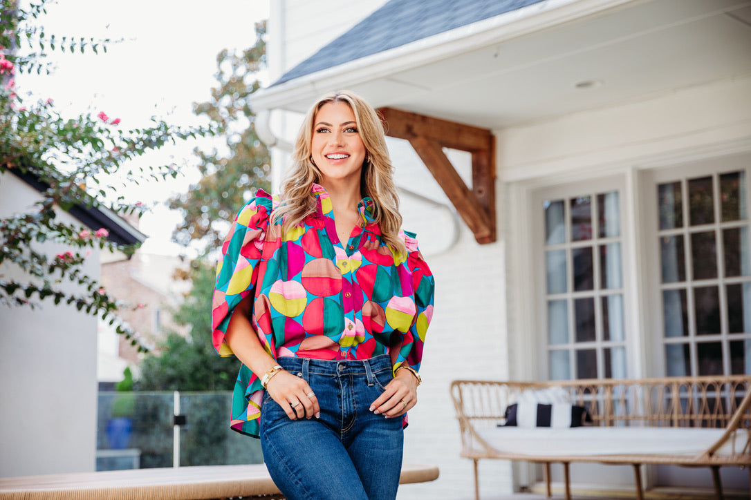 Modern Pop Ruffle Puff Sleeve Top